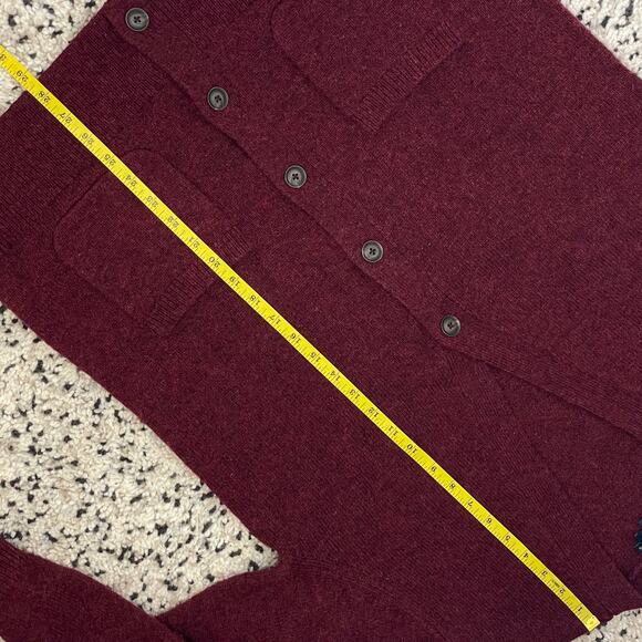 Pendleton Women Wool Cardigan Sweater Button Down Slightly Oversize Red Maroon S - Picture 12 of 16